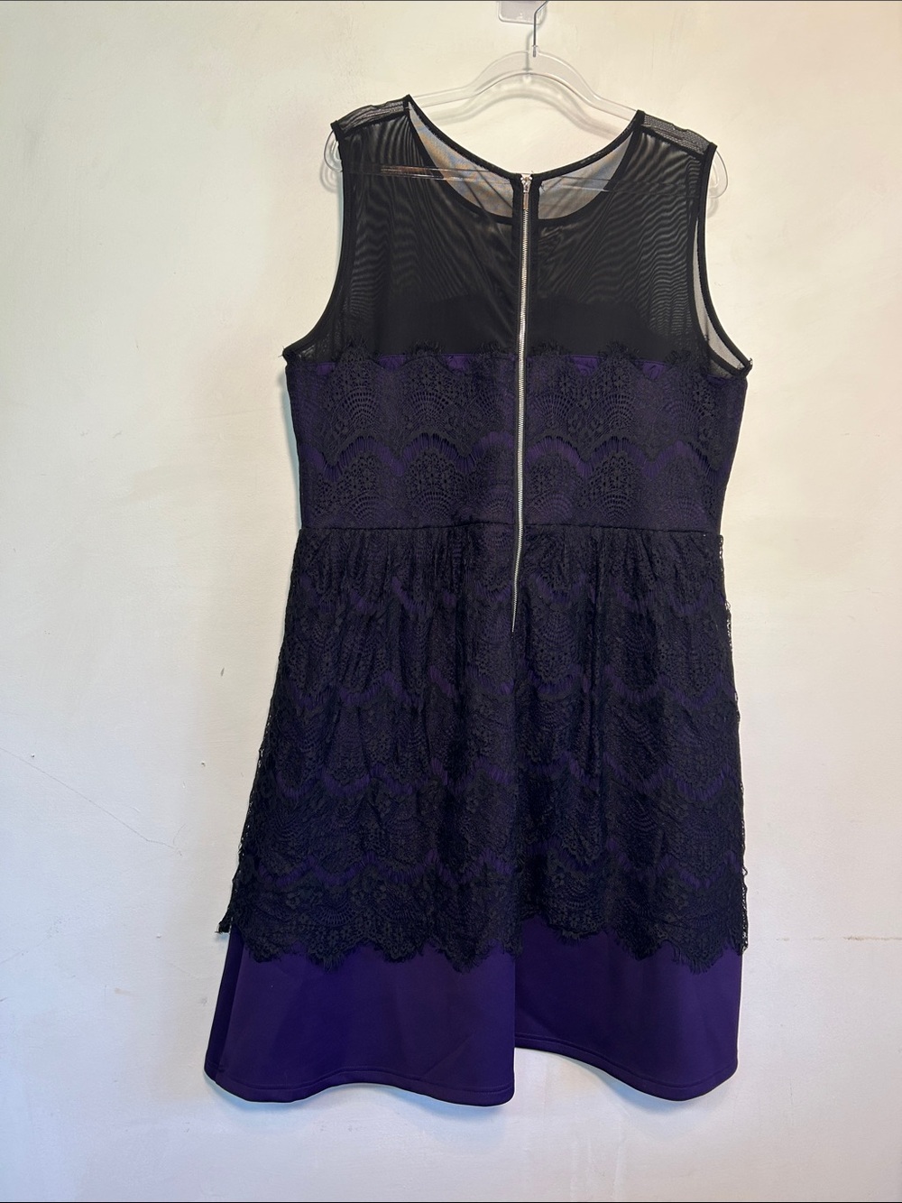 Ricki’s Black Purple Whimsigoth Lace Overlay Dress Size 16 Mesh Party Dress - Picture 3 of 9